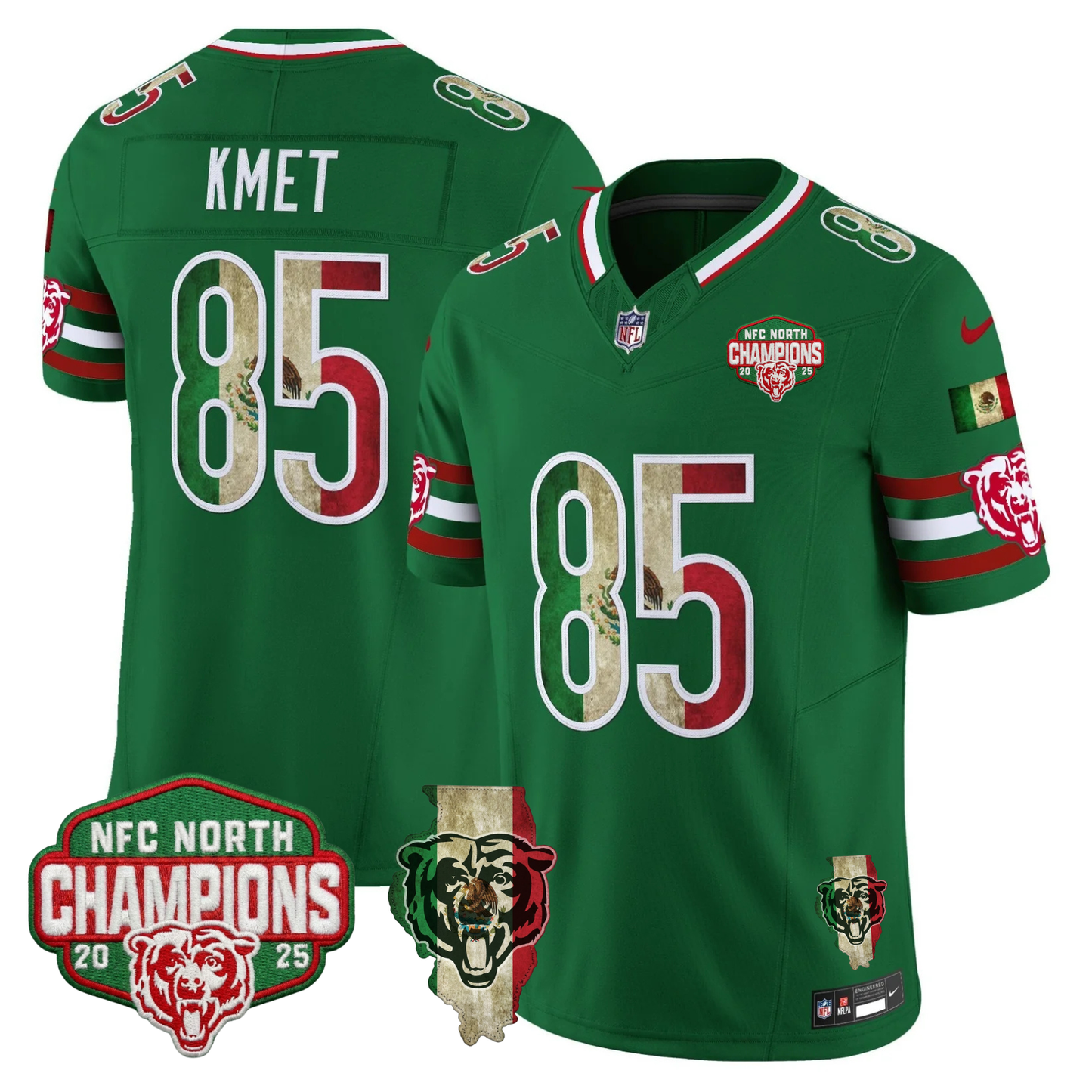 CHI Mexico NFC North Champions 2025 Patch Limited Jersey - Stitched