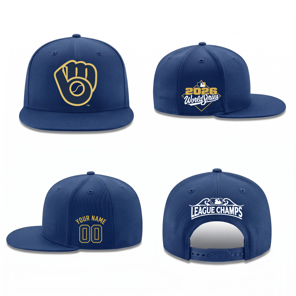 MIL National League Champions Personalized Snapback Cap - Printed V2