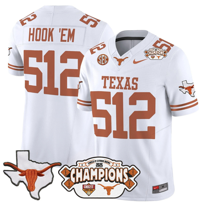 TEX 2025 State Map & Citrus Bowl Champions Patch Vapor Limited Jersey - All Stitched