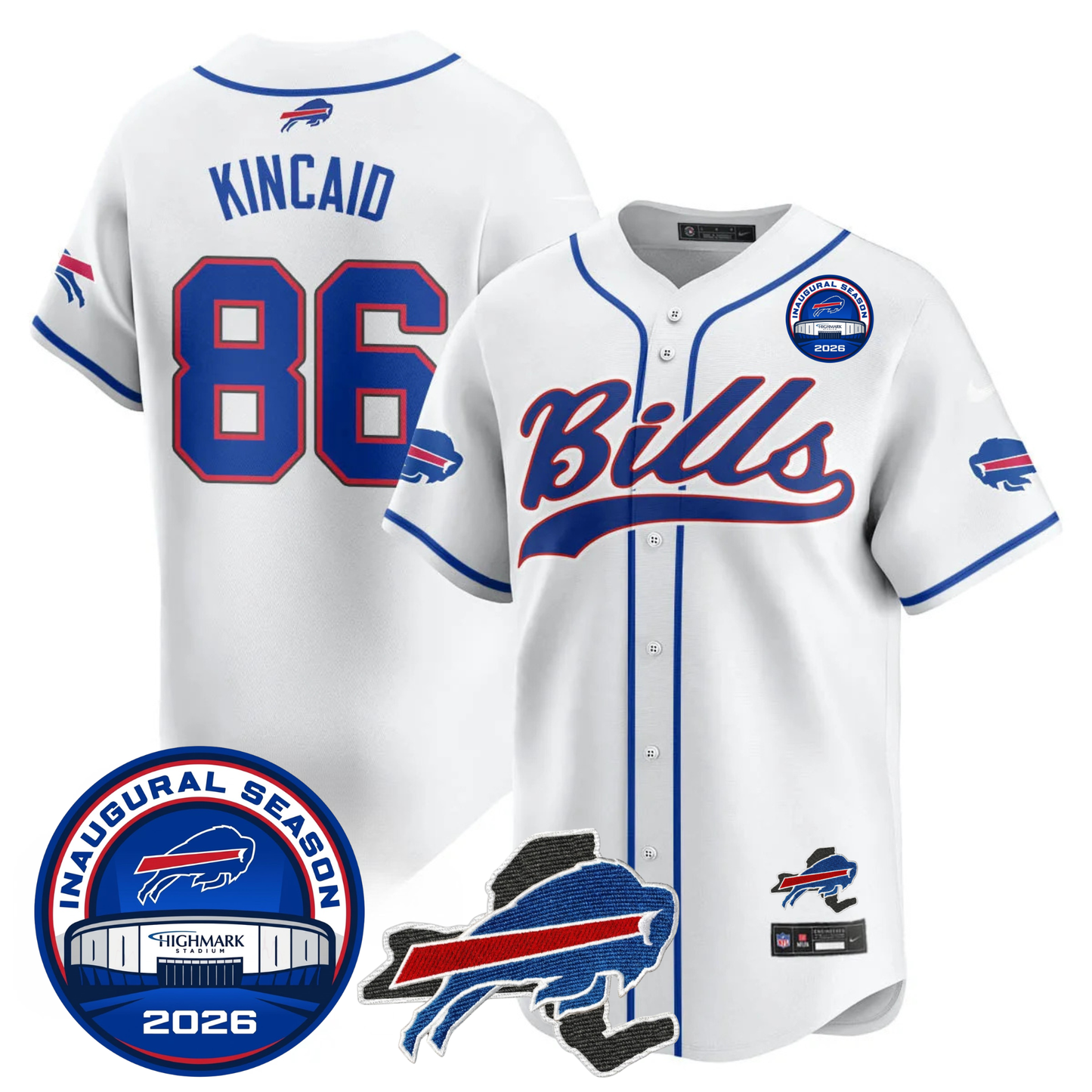 BUF 2025 Inaugural Season Patch Vapor Baseball Jersey - Stitched