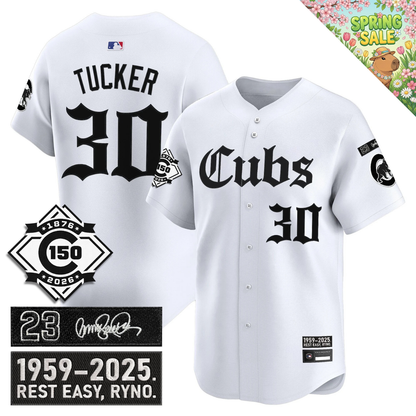 CHC 'Ryne Sandberg Tribute' & 150th anniversary patch Limited Gothic Jersey - All Stitched