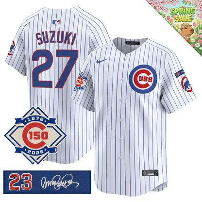 CHC 150th Anniversary & 'Ryne Sandberg Tribute' Patch Vapor Premier Limited Jersey - All Stitched