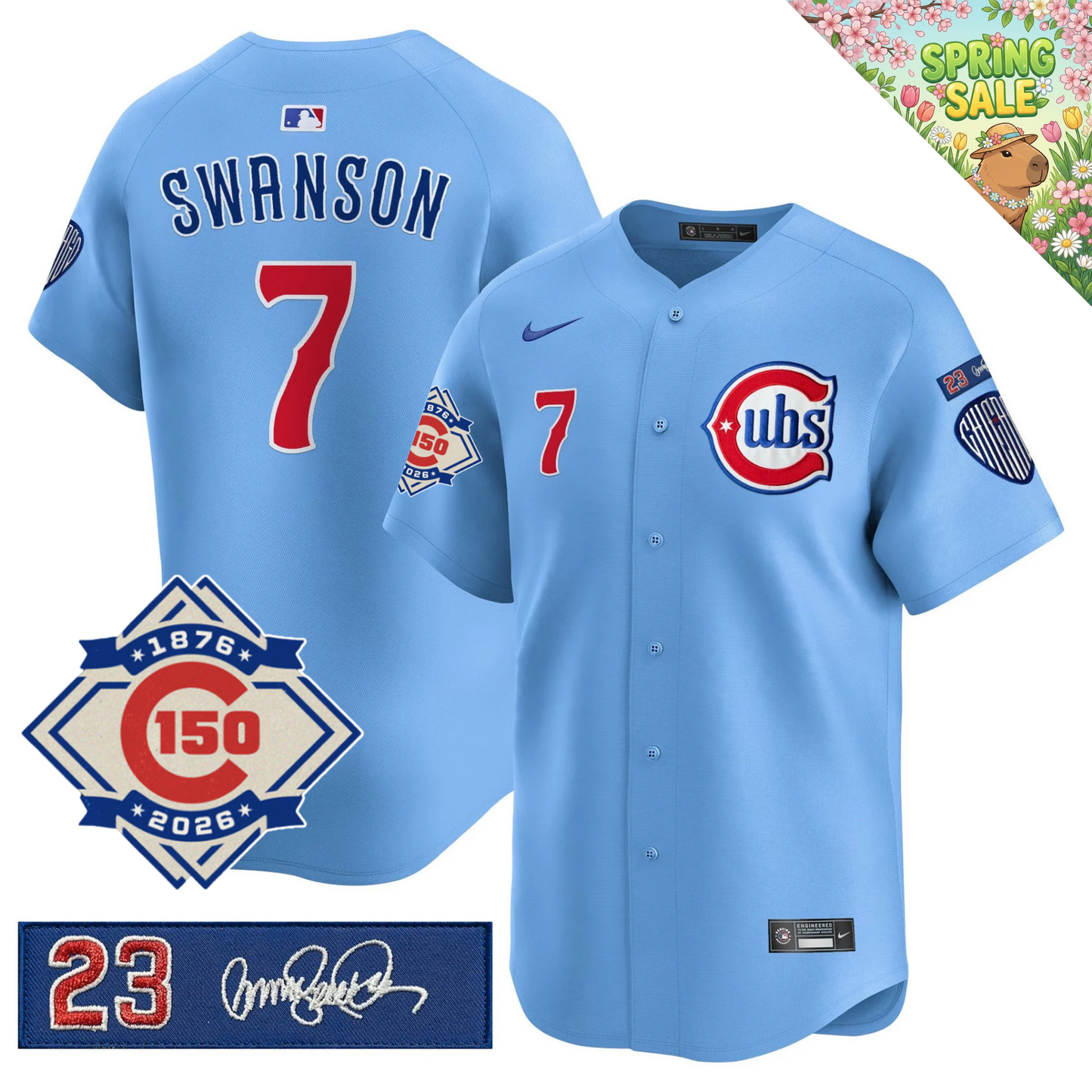 CHC 150th Anniversary & 'Ryne Sandberg Tribute' Patch Vapor Premier Limited Jersey - All Stitched