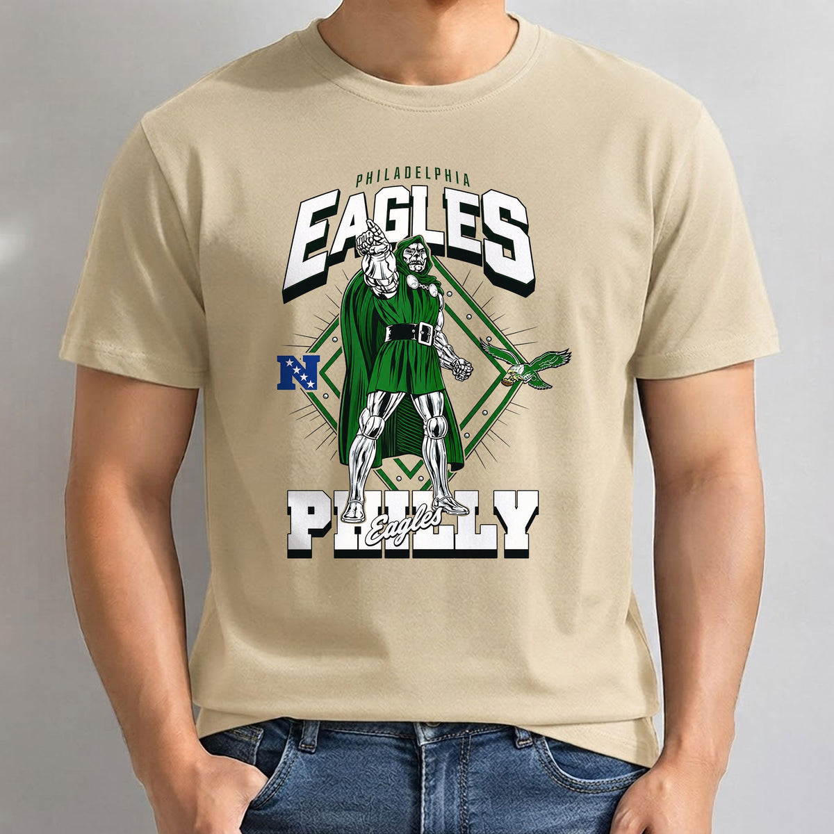 Philadelphia Eagles x Green Cape Villain Edition One Side Printed T-Shirt
