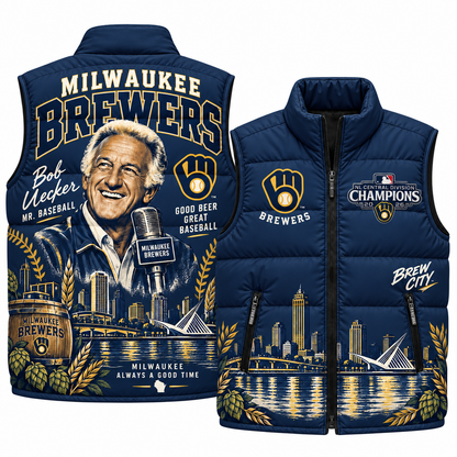 MIL Bob Uecker Puffer Vest - Printed V2