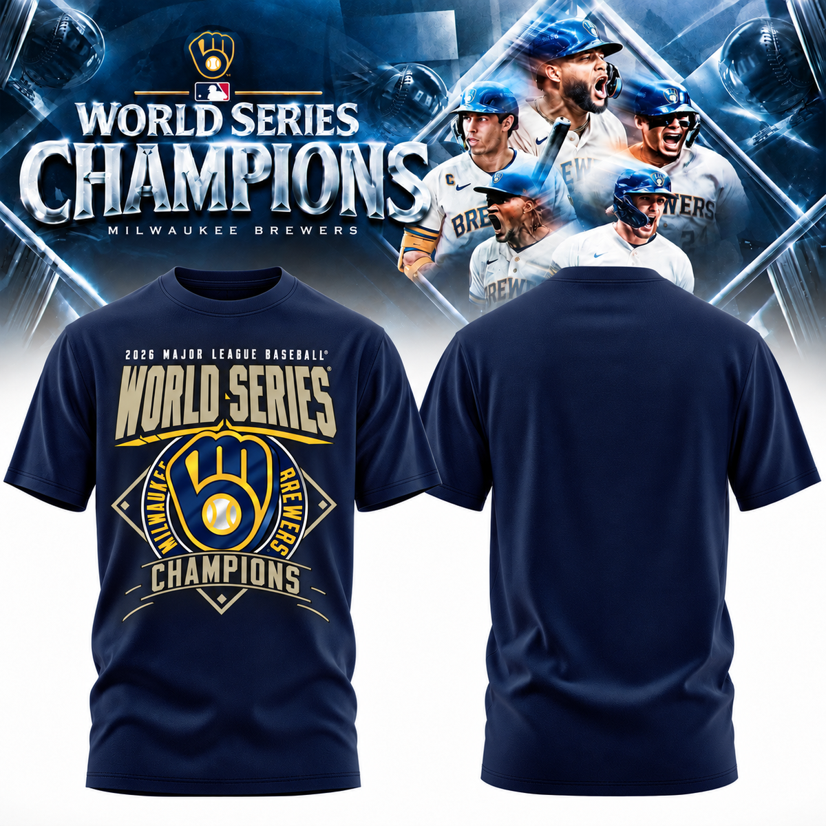 MIL World Series Champions One Side T-Shirt - Printed V9