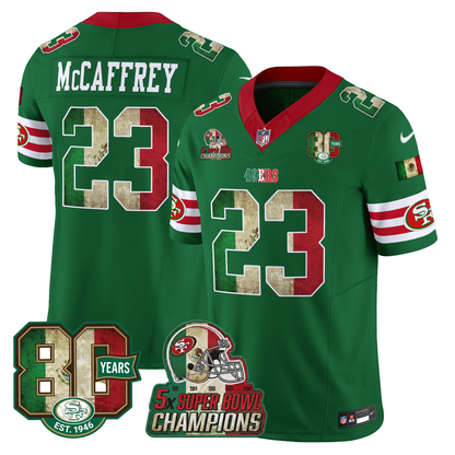 49ers Mexico 80th Anniversary & 5X Champs Jersey - Stitched