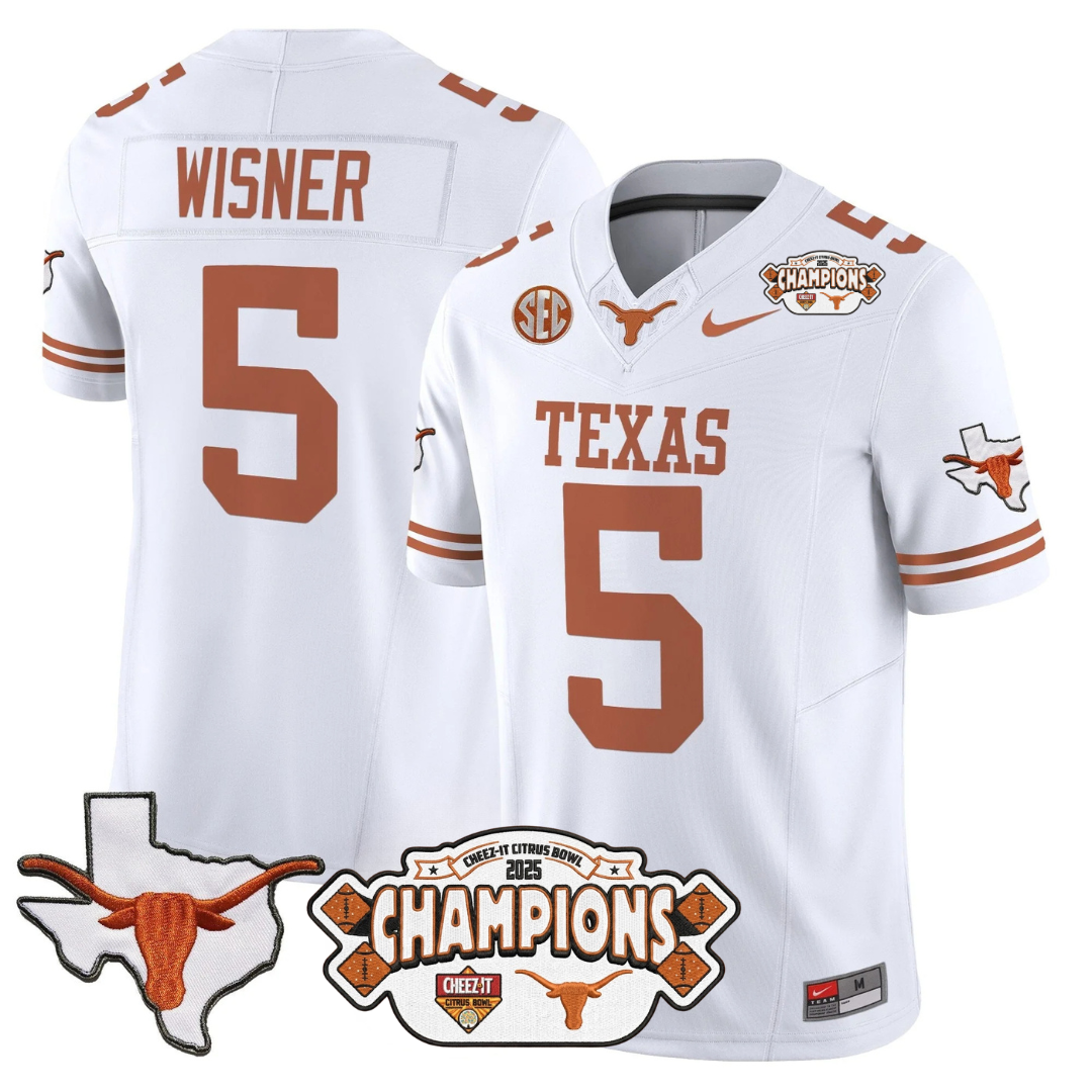 TEX 2025 State Map & Citrus Bowl Champions Patch Vapor Limited Jersey - All Stitched