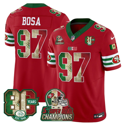 49ers Mexico 80th Anniversary & 5X Champs Jersey - Stitched (Tiktok)