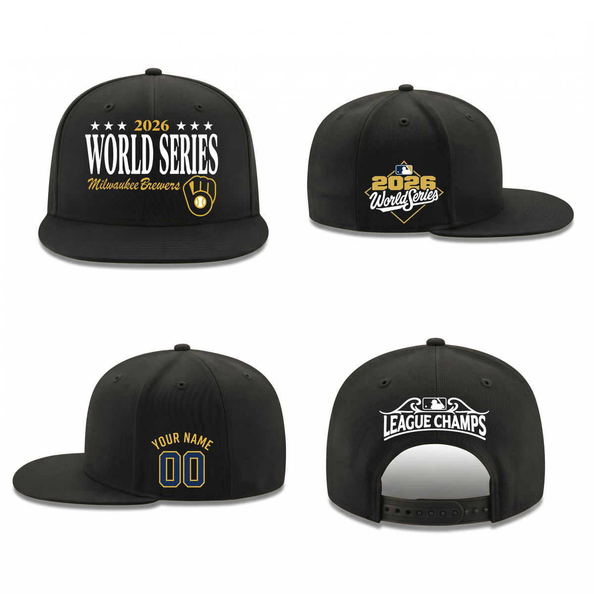 MIL National League Champions Personalized Snapback Cap - Printed V3