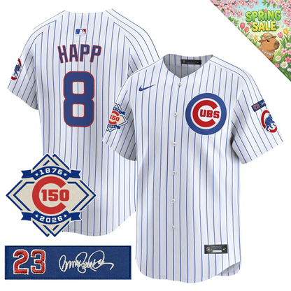 CHC 150th Anniversary & 'Ryne Sandberg Tribute' Patch Vapor Premier Limited Gold Jersey - All Stitched