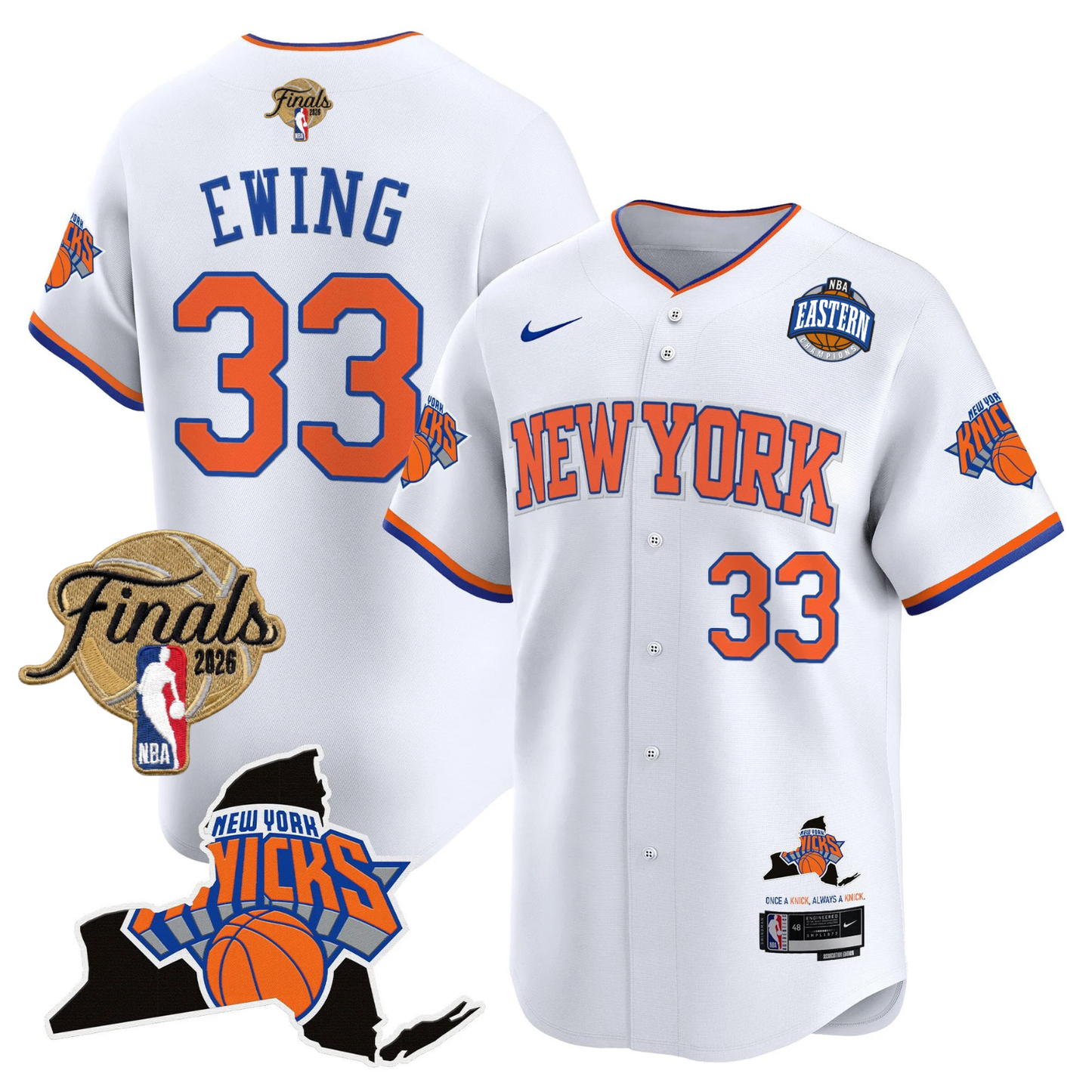 NYK 2026 Finals Vapor Baseball Jersey V2 - All Stitched