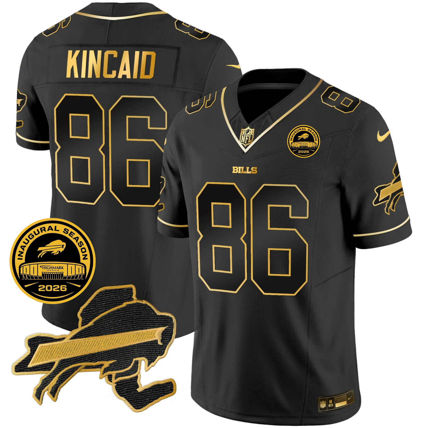 BUF 2026 Inaugural Season Patch Limited Gold Jersey - Stitched
