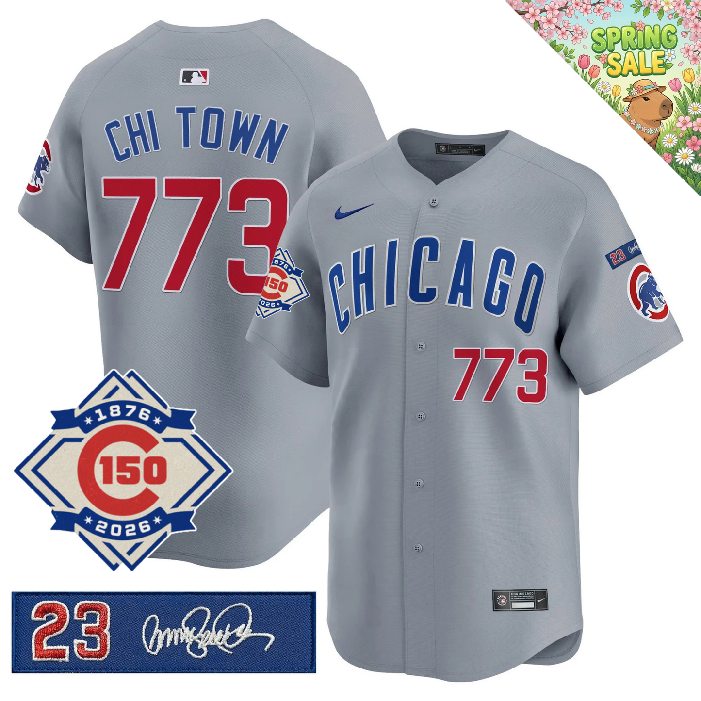 CHC 150th Anniversary & 'Ryne Sandberg Tribute' Patch Vapor Premier Limited Jersey - All Stitched