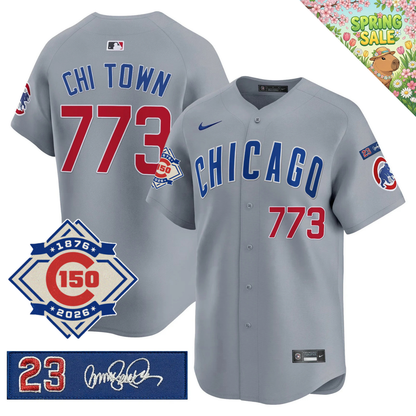 CHC 150th Anniversary & 'Ryne Sandberg Tribute' Patch Vapor Premier Limited Jersey - All Stitched