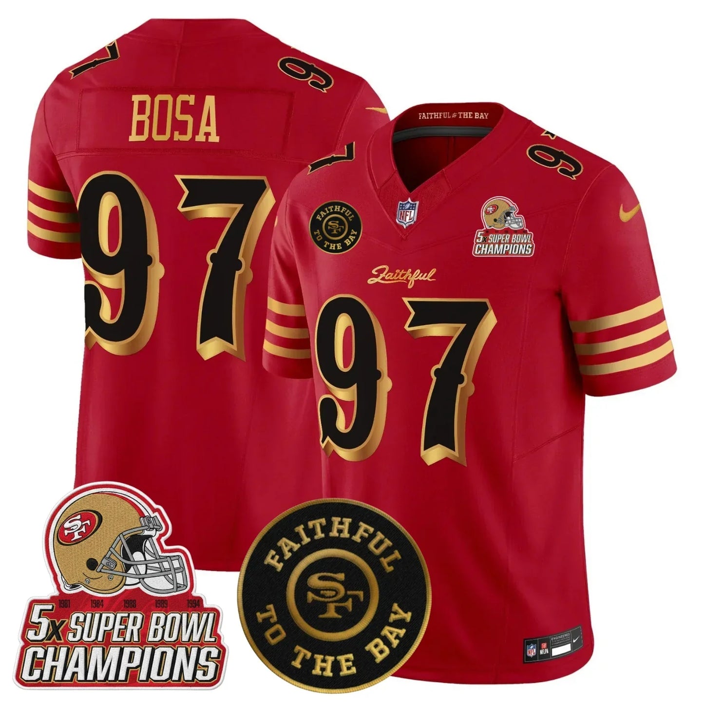 SF 2025 “Rivalries” 5x Champions & Faithful To The Bay Patch Vapor Limited Jersey - All Stitched