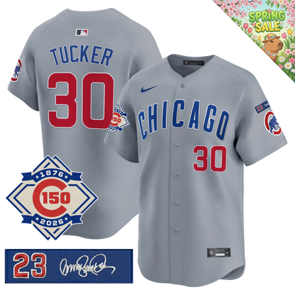 CHC 150th Anniversary & 'Ryne Sandberg Tribute' Patch Vapor Premier Limited Jersey - All Stitched