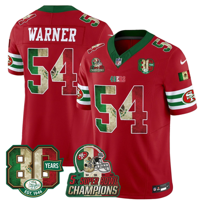 49ers Mexico 80th Anniversary & 5X Champs Jersey - Stitched (Tiktok)