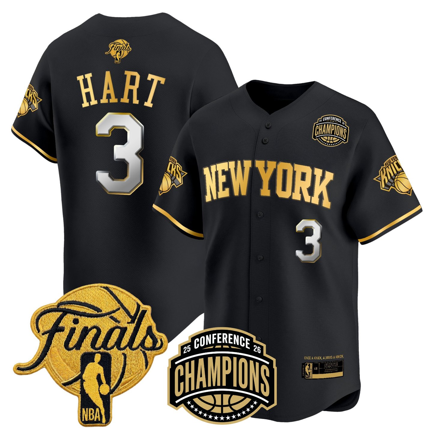NYK 2026 Finals Vapor Baseball Gold Jersey - All Stitched