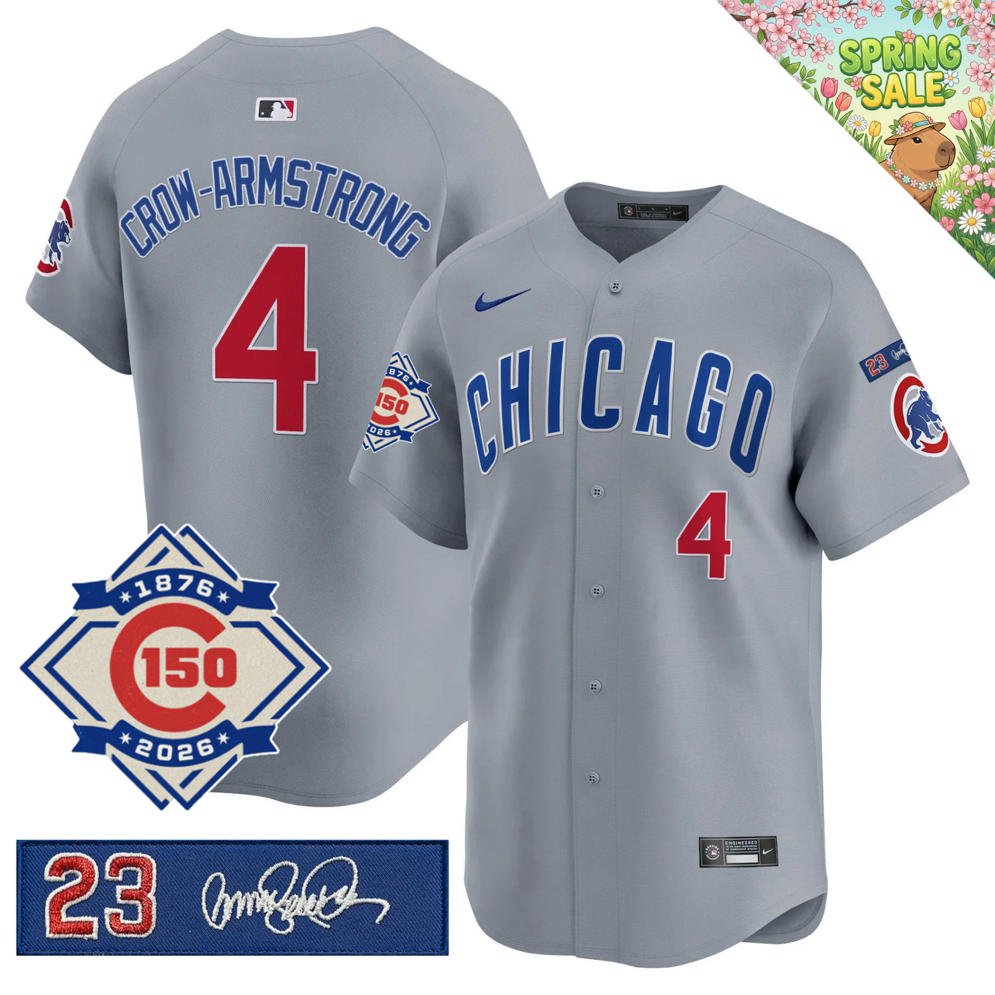 CHC 150th Anniversary & 'Ryne Sandberg Tribute' Patch Vapor Premier Limited Gold Jersey - All Stitched