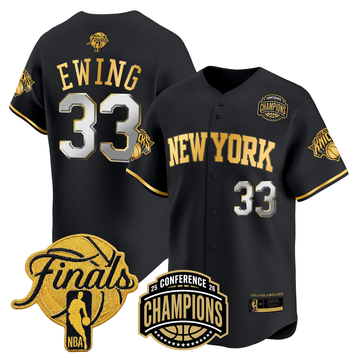 NYK 2026 Finals Vapor Baseball Gold Jersey - All Stitched