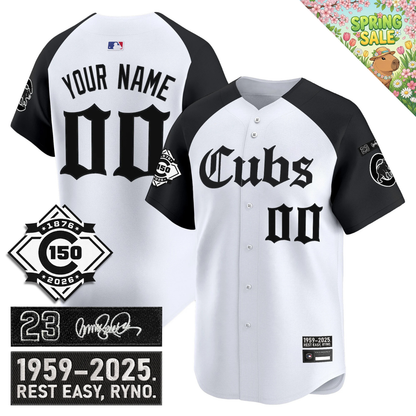 CHC 'Ryne Sandberg Tribute' & 150th anniversary patch Limited Gothic Jersey - All Stitched