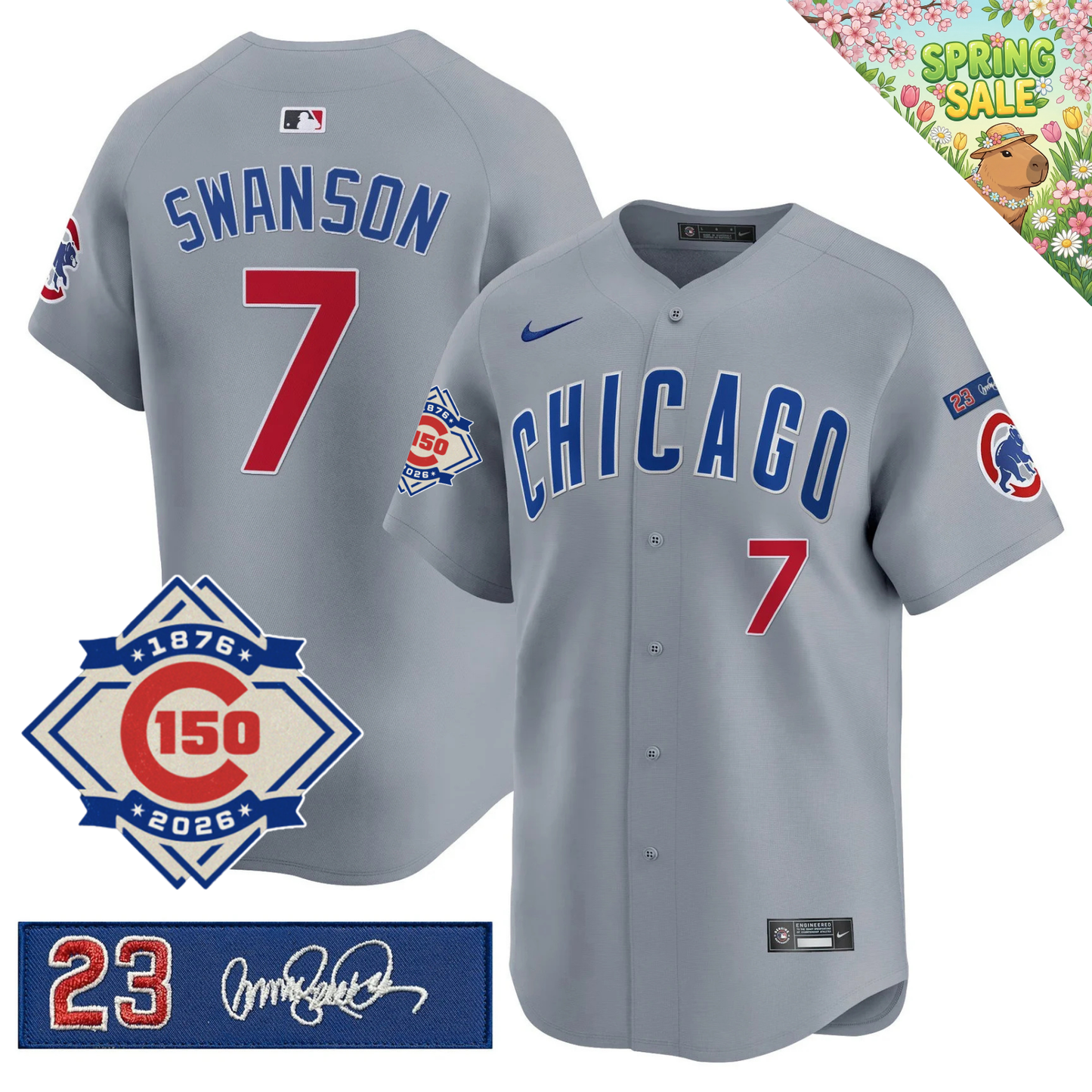 CHC 150th Anniversary & 'Ryne Sandberg Tribute' Patch Vapor Premier Limited Gold Jersey - All Stitched