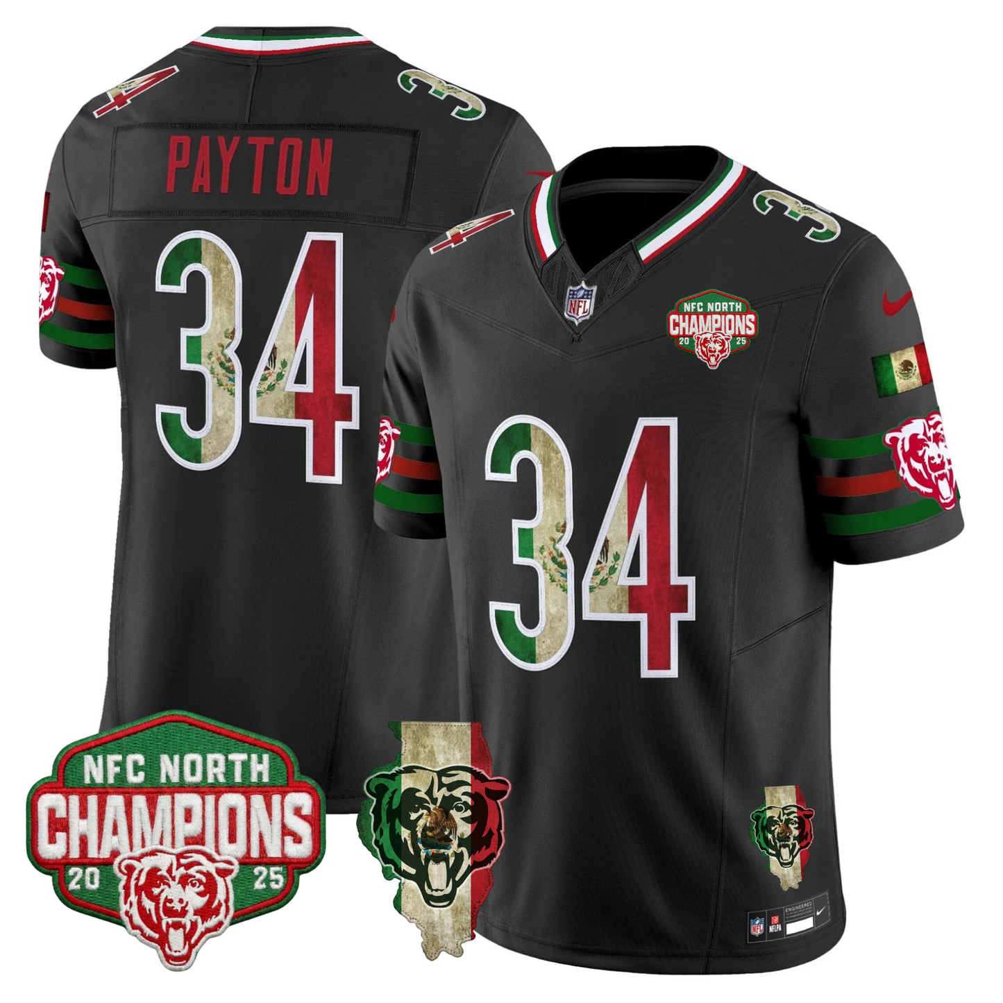 CHI Mexico NFC North Champions 2025 Patch Limited Jersey - Stitched