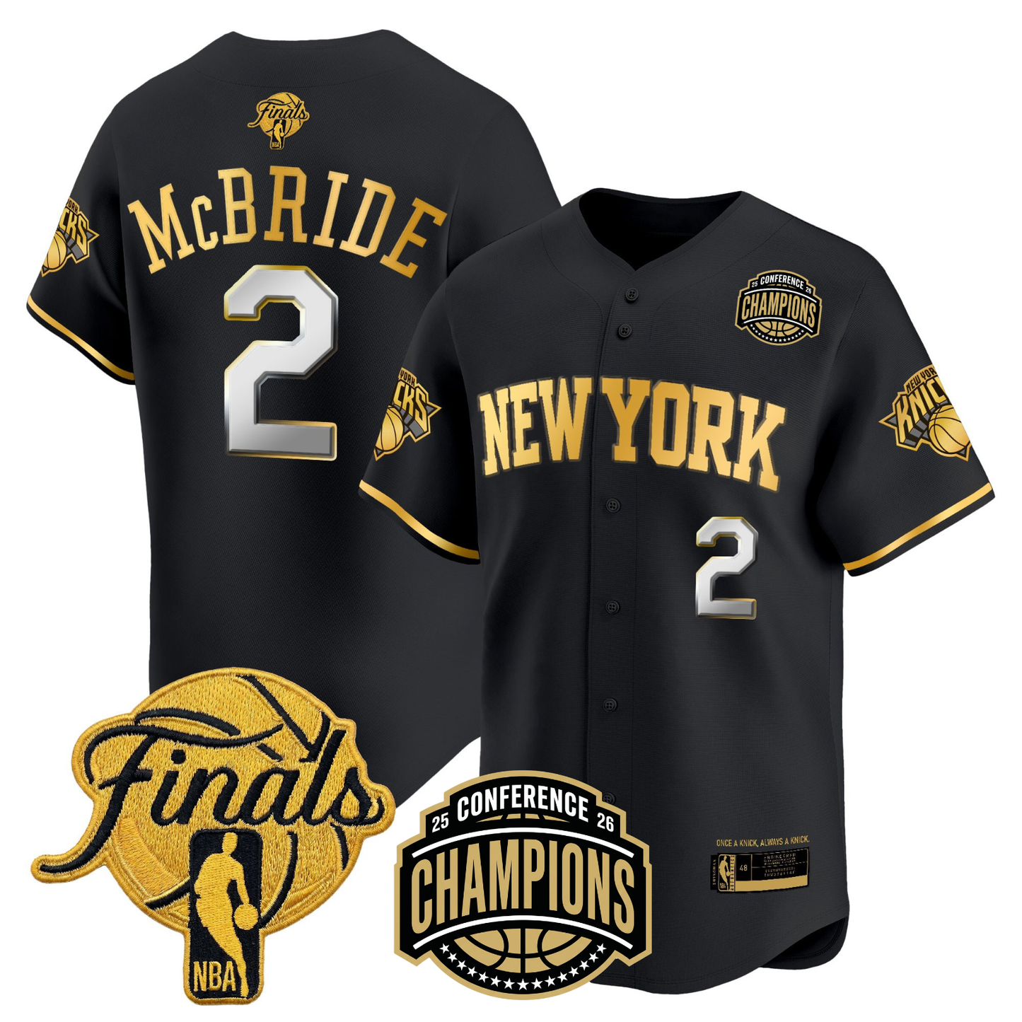 NYK 2026 Finals Vapor Baseball Gold Jersey - All Stitched