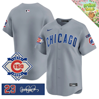 CHC 150th Anniversary & 'Ryne Sandberg Tribute' Patch Vapor Premier Limited Gold Jersey - All Stitched