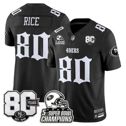SF 'Fog City Gothic Edition' 80th Anniversary & 5X Champs Jersey - Stitched