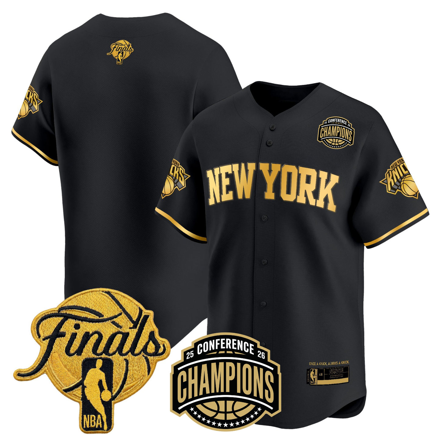 NYK 2026 Finals Vapor Baseball Gold Jersey - All Stitched