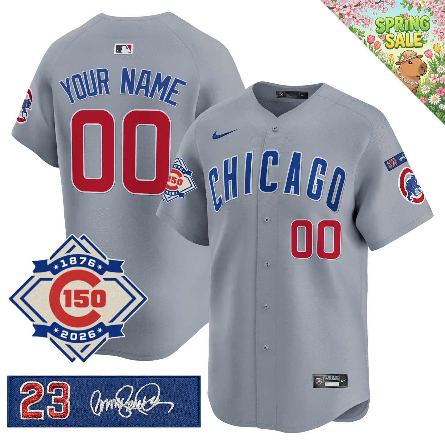CUSTOM CHC 150th Anniversary & 'Ryne Sandberg Tribute' Patch Vapor Premier Limited Jersey - All Stitched