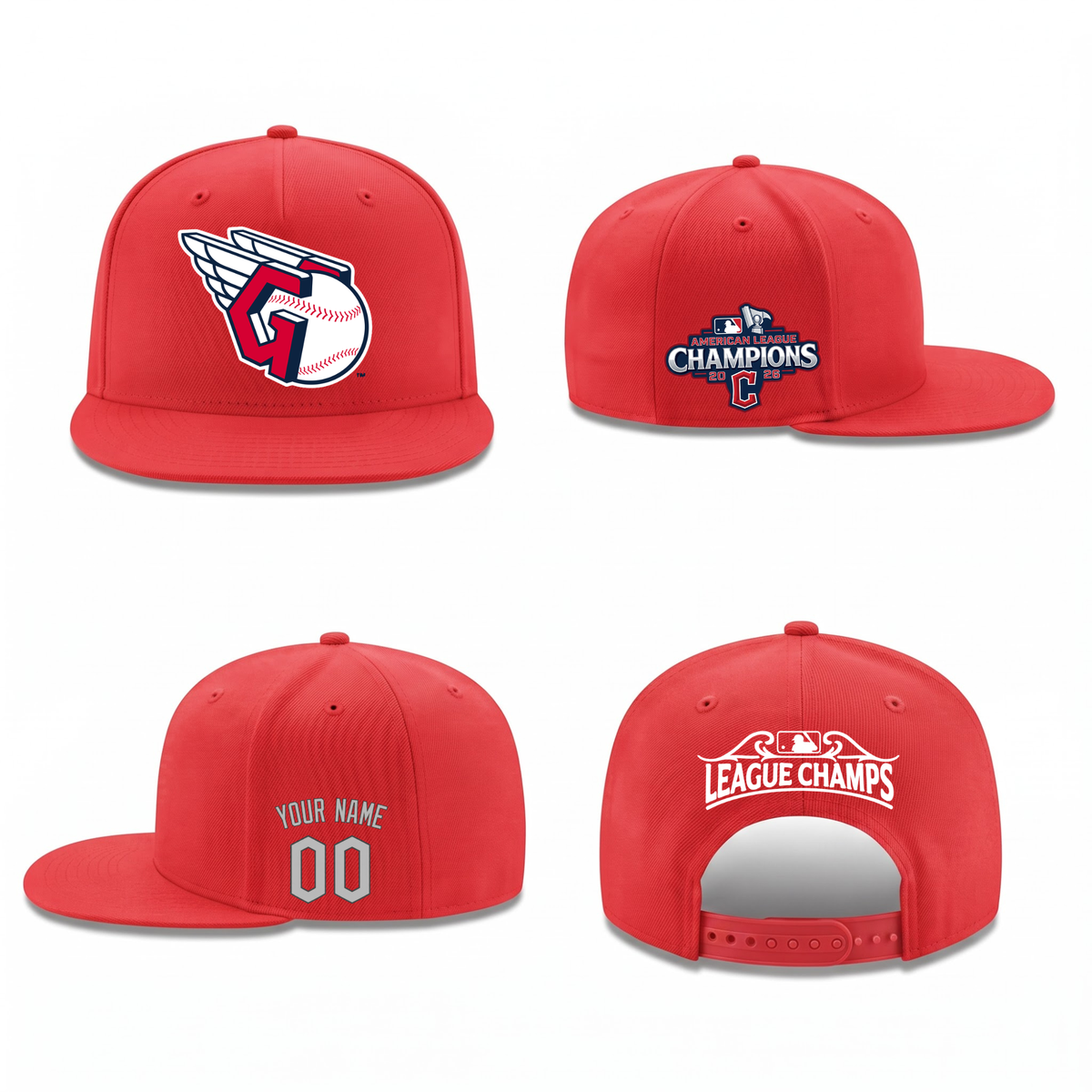 CLE American League Champions Personalized Snapback Cap - Printed V1
