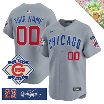 CHC 150th Anniversary & 'Ryne Sandberg Tribute' Patch Vapor Premier Limited Jersey - All Stitched