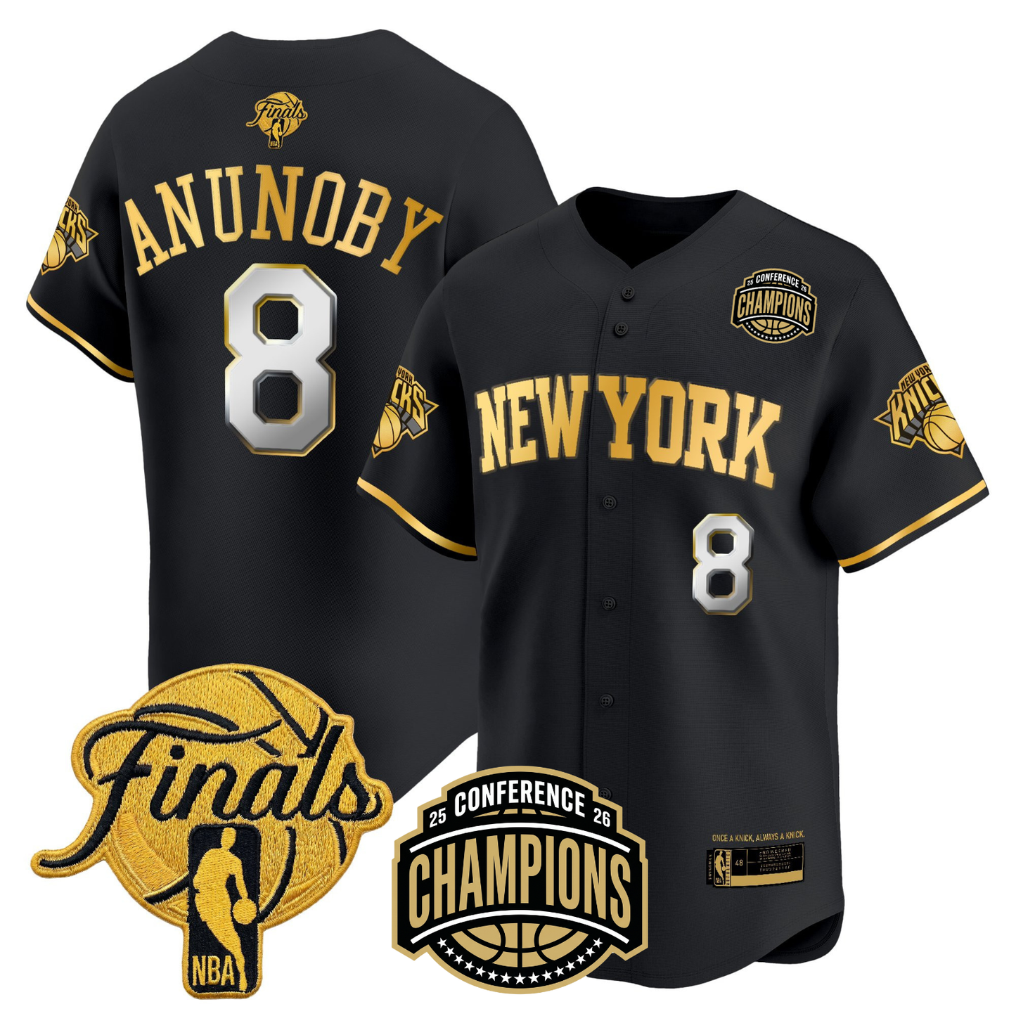 NYK 2026 Finals Vapor Baseball Gold Jersey - All Stitched