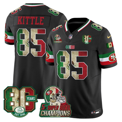 49ers Mexico 80th Anniversary & 5X Champs Jersey - Stitched (Tiktok)