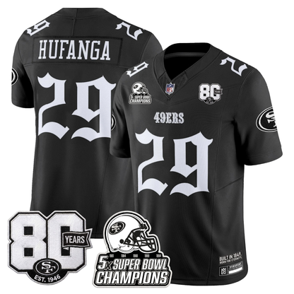 SF 'Fog City Gothic Edition' 80th Anniversary & 5X Champs Jersey - Stitched