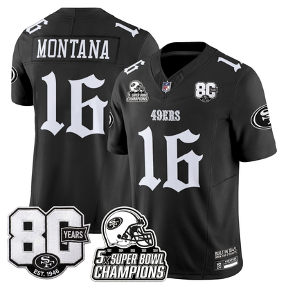 SF 'Fog City Gothic Edition' 80th Anniversary & 5X Champs Jersey - Stitched