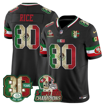 49ers Mexico 80th Anniversary & 5X Champs Jersey - Stitched (Tiktok)