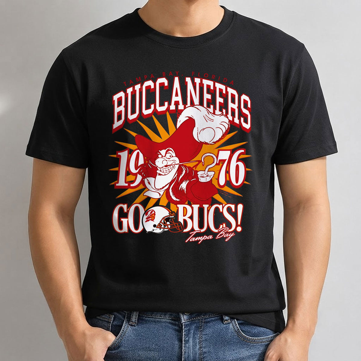 Tampa Bay Buccaneers x Red Coat Captain Edition One Side Printed T-Shirt V2