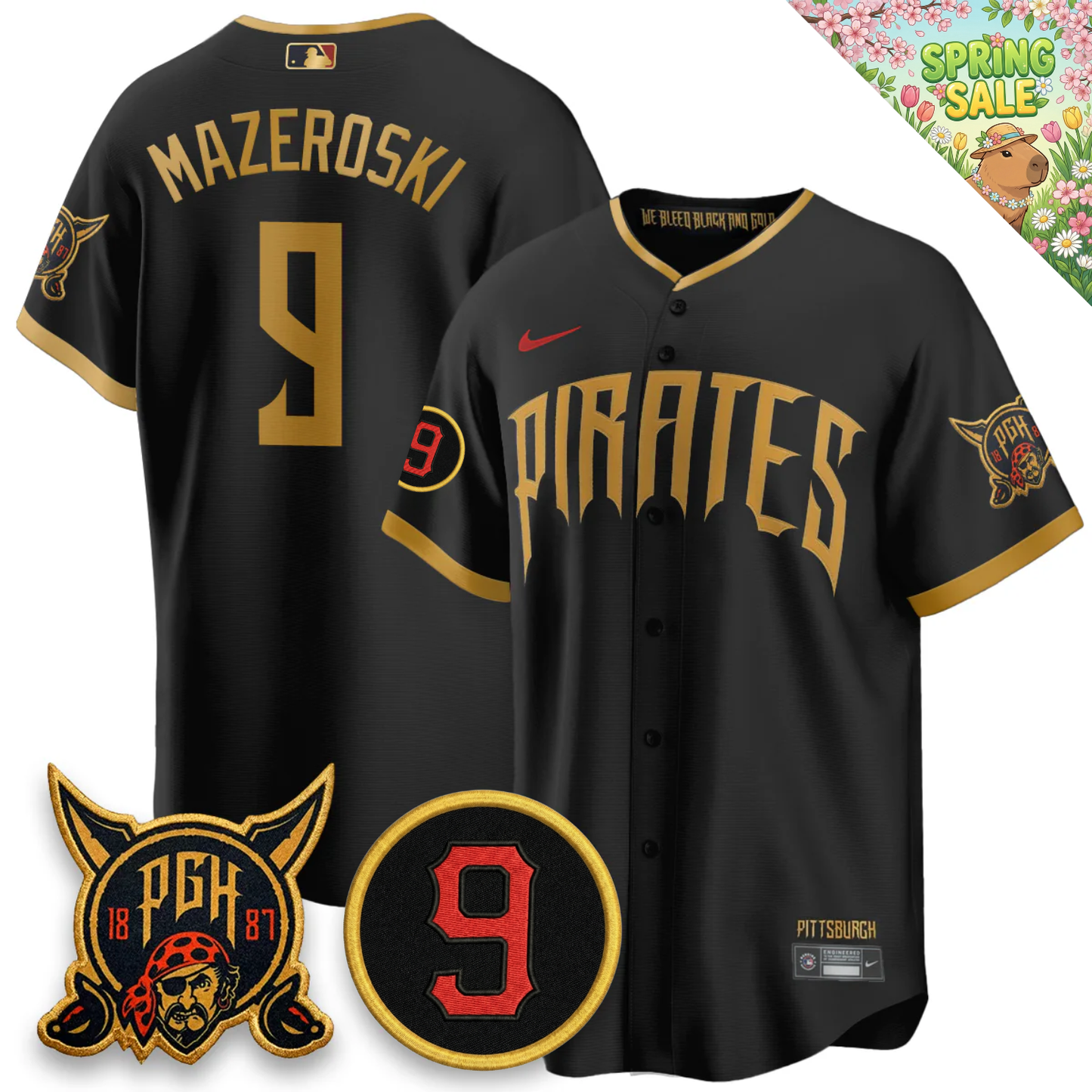 PIT Memories Vapor Limited Jersey - Bill Mazeroski & EST 1887 Patch - All Stitched