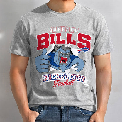 Buffalo Bills x Hairy Blue Beast Edition One Side Printed T-Shirt