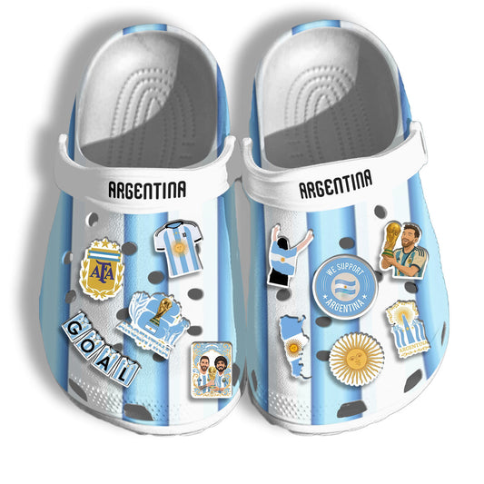 Argentina Clogs WC2026 Blue White - Charms Gift Set