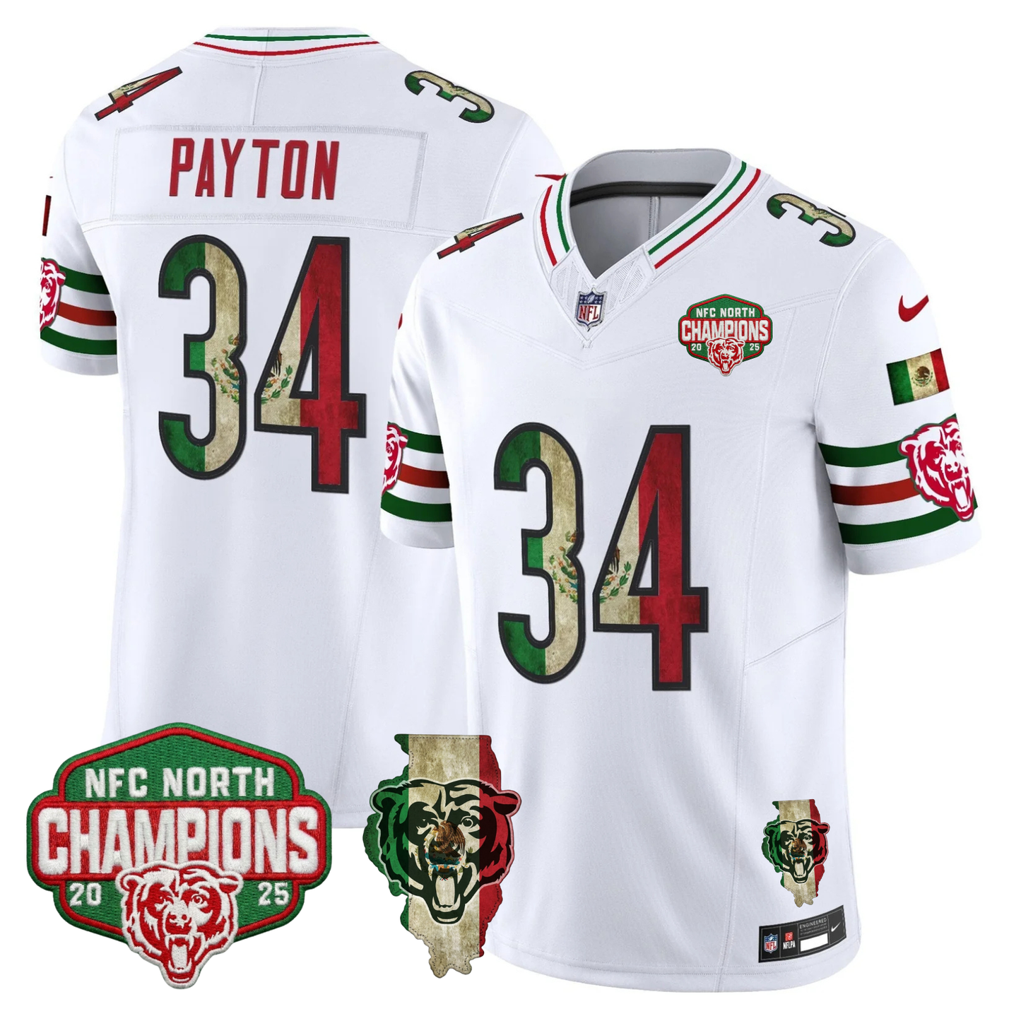 CHI Mexico NFC North Champions 2025 Patch Limited Jersey - Stitched