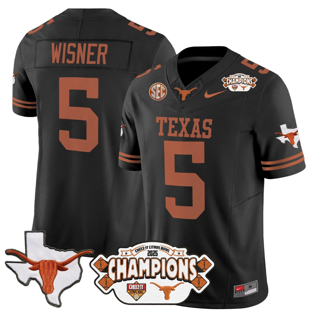 TEX 2025 State Map & Citrus Bowl Champions Patch Vapor Limited Jersey - All Stitched