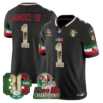 49ers Mexico 80th Anniversary & 5X Champs Jersey - Stitched (Tiktok)