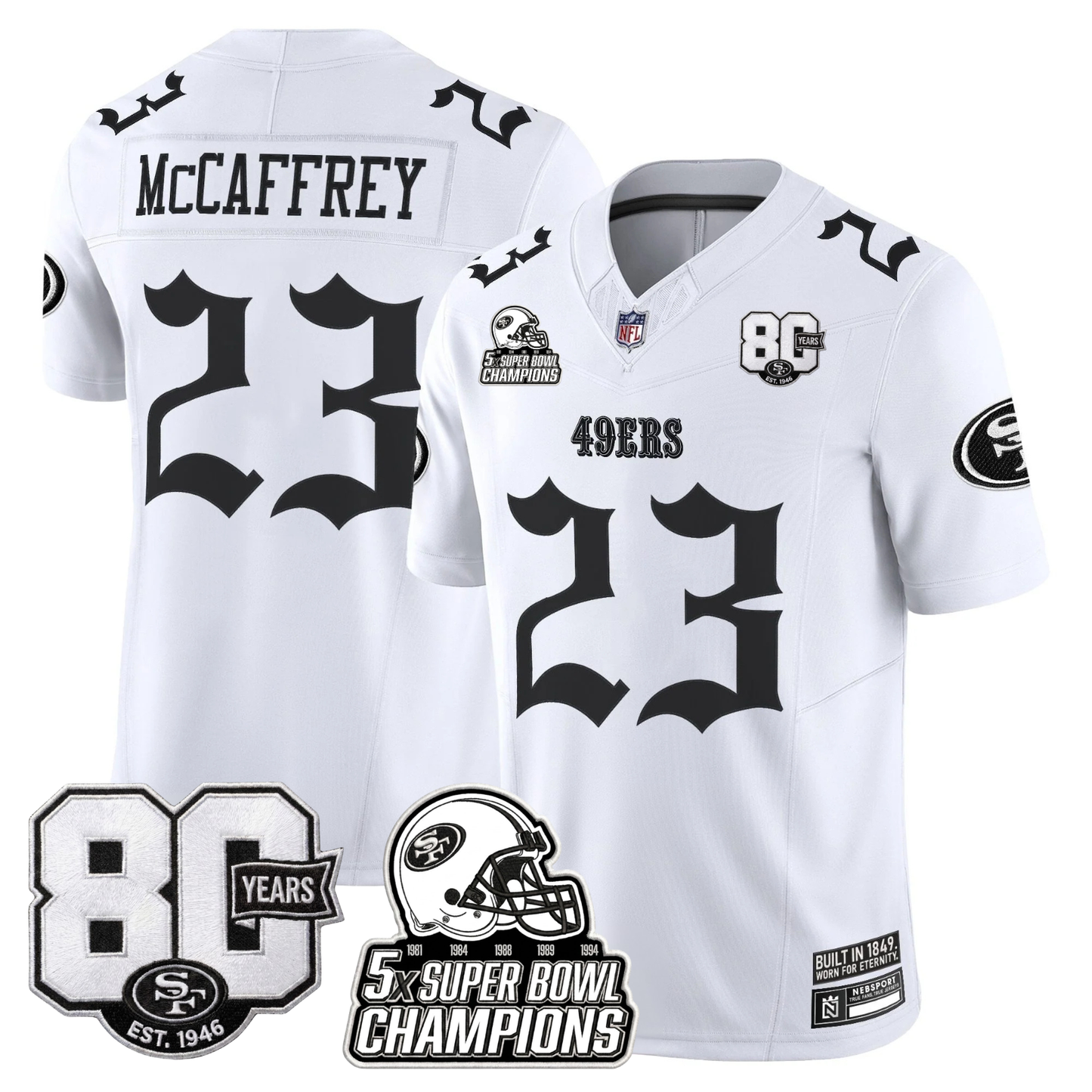SF 'Fog City Gothic Edition' 80th Anniversary & 5X Champs Jersey - Stitched