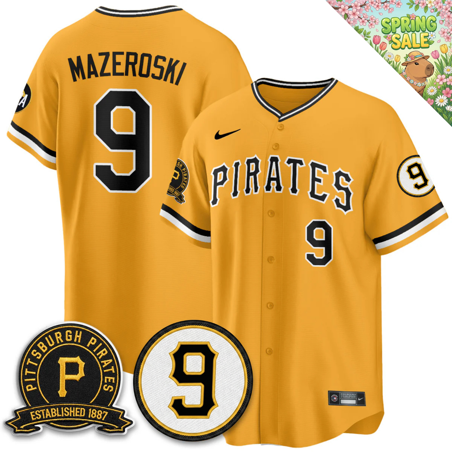 PIT Memories Vapor Limited Jersey - Bill Mazeroski & EST 1887 Patch - All Stitched