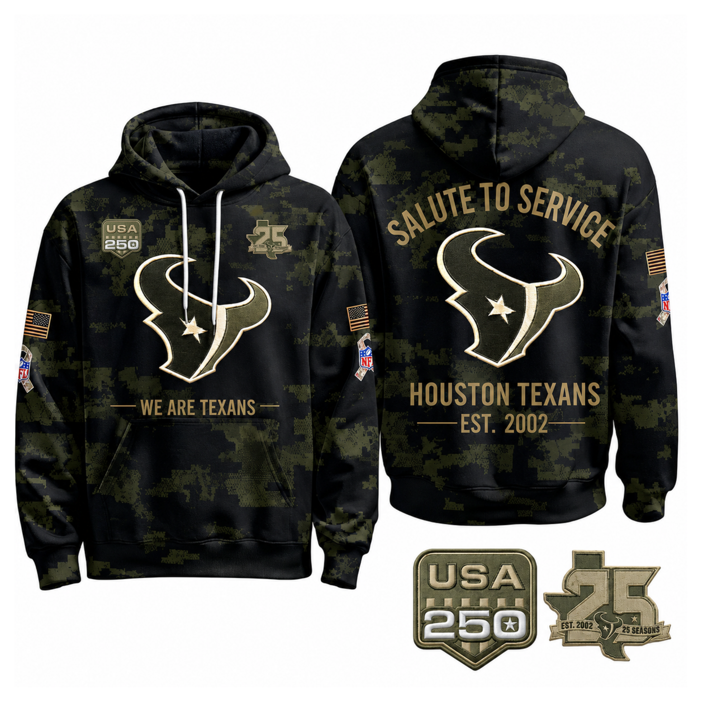 HOU 2026 Salute To Service Edition Pullover Hoodie - Printed